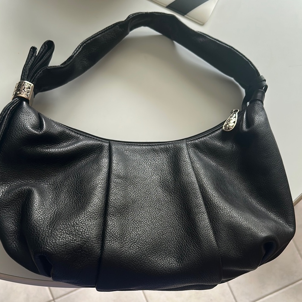 EUC Brighton Black Leather Shoulder Bag